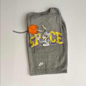 Nike Gray and Orange Sweatshorts for Active Comfort